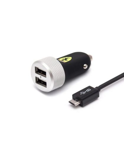 Slim Car charger Dual MicroUSB - FERRARI