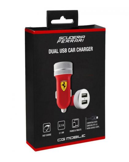 зарядно за кола с два USB изхода - FERRARI