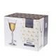 6 Bohemia Crystal white wine glasses with silver