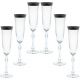 6 Bohemia Crystal champagne glasses with silver