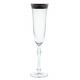 6 кристални чаши за шампанско "Парус" сребърен кант