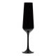 6 Bohemia black crystal champagne / sparkling wine glasses