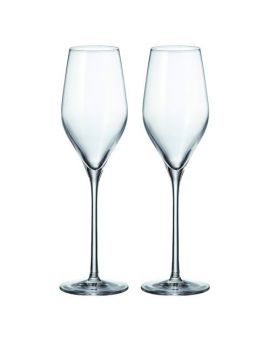 2 Bohemia Crystal CHAMPAGNE / SPARKLING WINE GLASSES "AVILA"