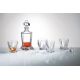 6 Bohemia crystal glasses and carafe for whiskey "Quadro"