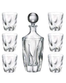 6 кристални чаши за уиски в комплект гарафа "Барли Туист"