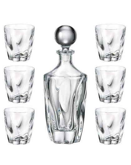 6 crystal glasses for whiskey and carafe "Barley Twist"