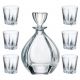 6 crystal glasses for whiskey and carafe "Laguna"