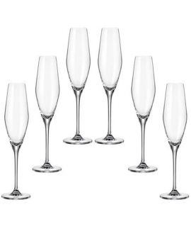 6 bohemia crystal glasses champagne/sparkling wine "Loxia"