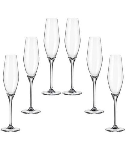 6 crystal glasses for champagne "