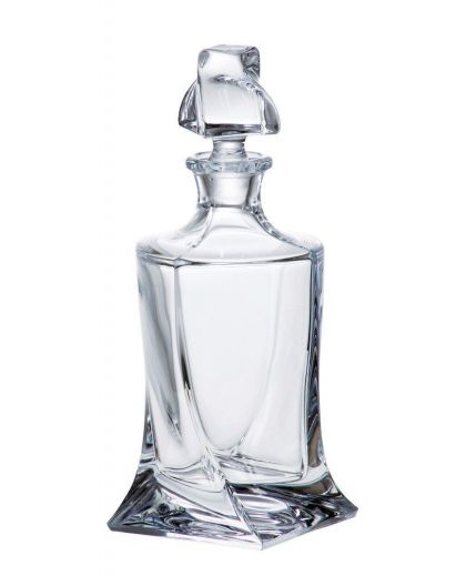 Bohemia crystal decanter for whiskey "Quadro"