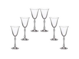 6 bohemia crystal glasses for White wine "Parus"