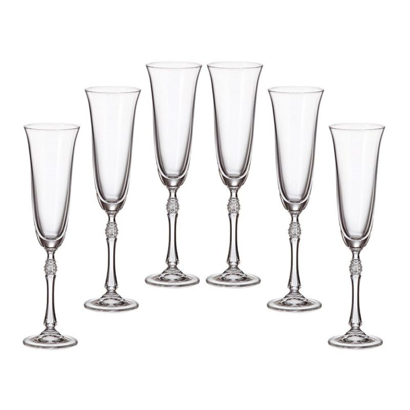 6 bohemia crystal glasses for Champagne Parus - Vip Shop Italy