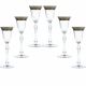 6 Bohemia Crystal Liquor glasses with silver colored kant "Parus"