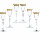 6 Bohemia Crystal Liquor glasses with gold colored kant "Parus"