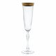6 Bohemia Crystal Champagne glasses with gold colored kant Parus