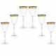 6 Bohemia Crystal white wine glasses with gold colored kant "Parus"