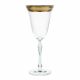 6 Bohemia Crystal red wine glasses with gold colored kant "Parus"