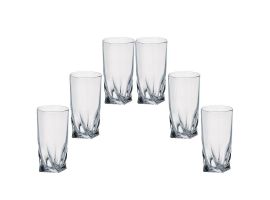 6 Bohemia Crystal glasses  "Quadro"
