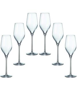 6 Bohemia Crystal CHAMPAGNE / SPARKLING WINE GLASSES "AVILA"