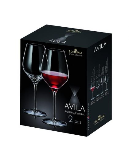 2 Bohemia Crystal Чаши за червено вино "Авила"