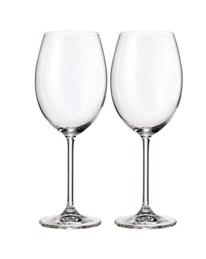 2 Bohemia Crystal  Red wine glasses "Fiora"