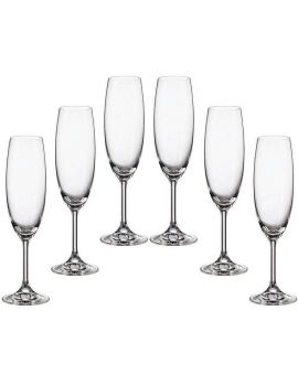 6 Bohemia Crystal  Champagne glasses "Fiora"