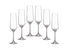 6 Bohemia Crystal  Champagne glasses "Fiora Tori"