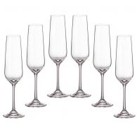 6 Bohemia Crystal  Champagne glasses "Fiora Tori"