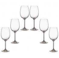 6 bohemia crystal red wine glasses "Origami"