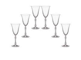 6 bohemia crystal glasses for Red wine "Parus" 350 ml