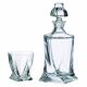 6 Bohemia crystal glasses and carafe for whiskey "Quadro"