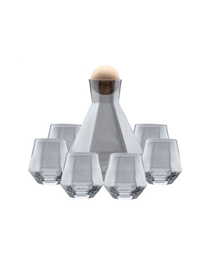 6 glasses and decanter for whisky