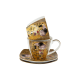 Комплект за чай от серията "Целувката" на златен фон