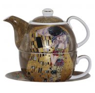Tea set - single " The Kiss" series on a gold background