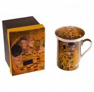Cup for tea-classic "The Kiss" series on a gold background