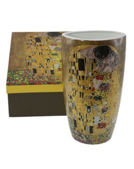 Porcelain vase "The Kiss" series on a gold background - 22cm