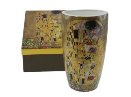 Porcelain vase "The Kiss" series on a gold background - 22cm
