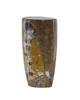 Порцеланова ваза от серията "Целувката" на златен фон - 22cm