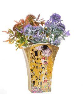 Порцеланова ваза от серията "Целувката" на златен фон - 20cm