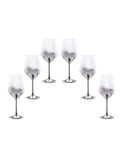 6 white wine glasses "Smoky"