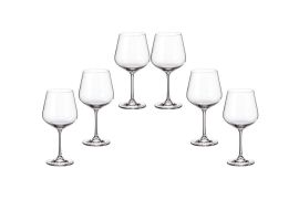 6 bohemia crystal red wine glasses "Strix" 600ml