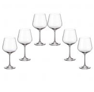 6 bohemia crystal red wine glasses "Strix" 600ml