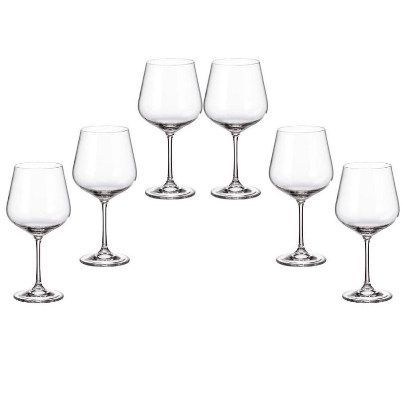 Set Of 6 Hand-Painted Bohemian Crystal Glasses – Gold Rimmed Wine, Champagne, & Liqueur Glasses