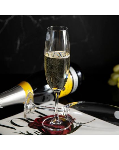 6 Bohemia Crystal  Champagne glasses "Fiora"