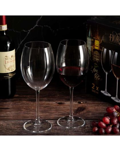 2 Bohemia Crystal  Red wine glasses "Fiora"