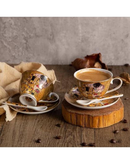 Set of two coffee cups "The Kiss"