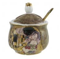 Sugar bowl, "The Kiss" series on a gold background