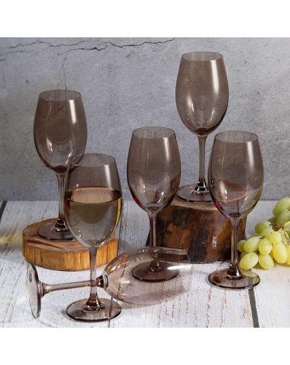 6 bohemia crystal white wine glasses "Silvia"