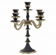 Candle Holder Black / Golden, 5 candles