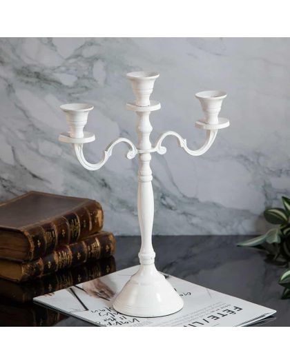 Candlestick white, 3 candles